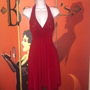Venus red halter dress